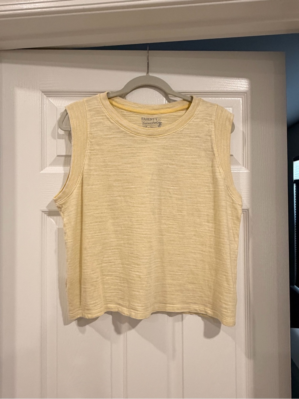 Faherty Pale Yellow Ribbed Sleeveless Tank